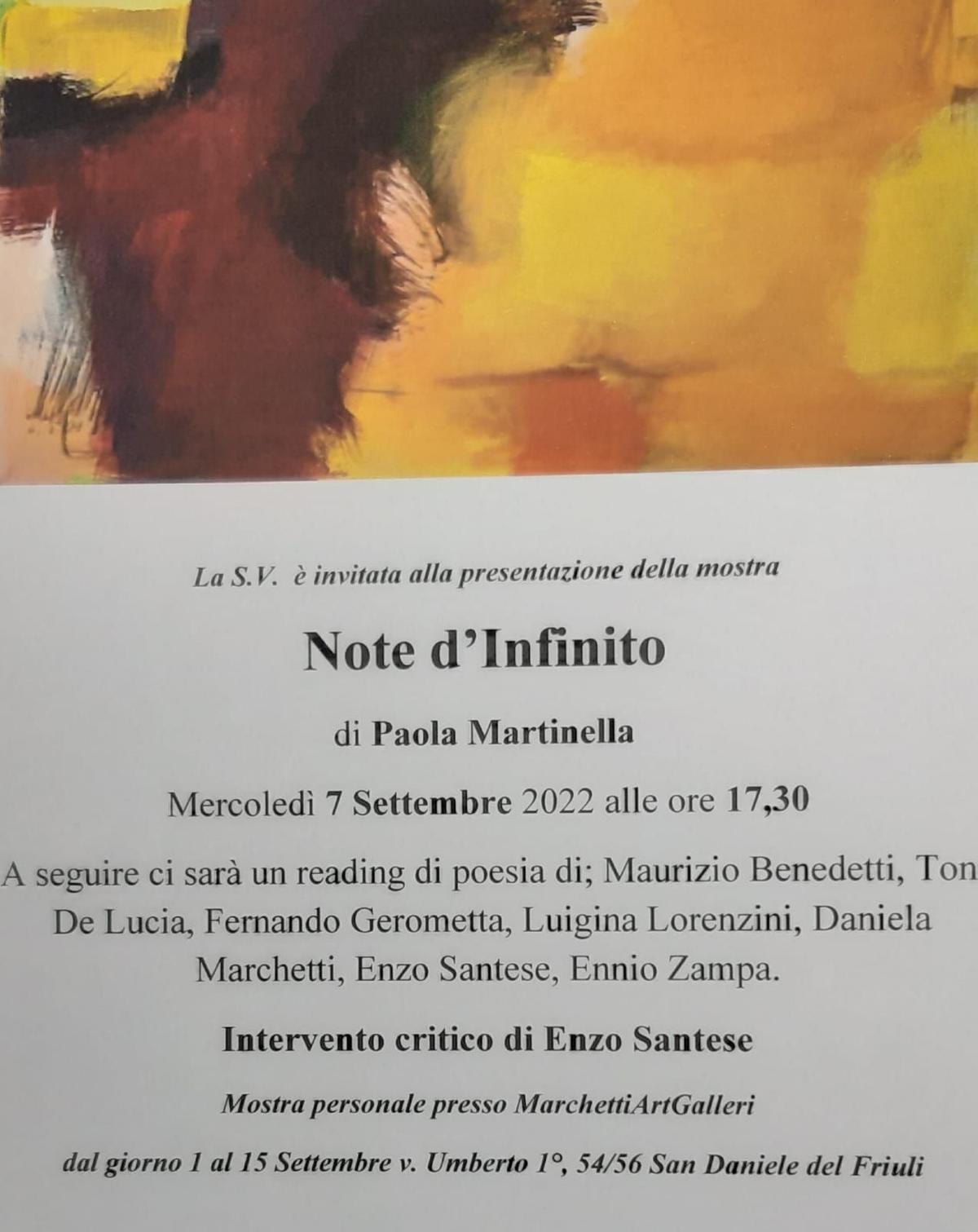 "Note d’Infinito" di Paola Martinella